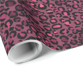 Pink Black Glam Leopard Print Geschenkpapier (Rolleneckpunkt)