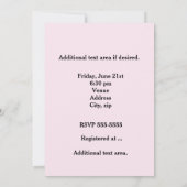 Pink & Black Glitzer Glam Bow Girls Babydusche Einladung (Rückseite)