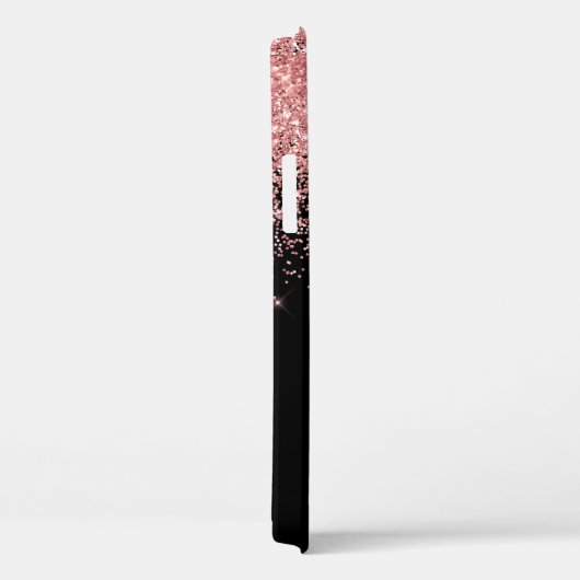 Pink Black Glitzer Script Name Case-Mate iPhone Hülle (Rückseite / Rechts)