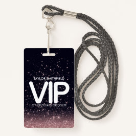 Pink Black Glitzer Trendsetter VIP Lanyard Abzeich Ausweis