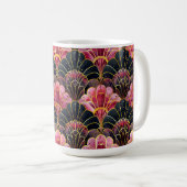 PINK BLACK GOLD ART DECO PATTER KAFFEETASSE (VorderseiteRechts)