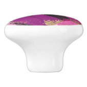 Pink Black Gold Glitzer Moderner Brush Glam Grunge Keramikknauf (Seitenansicht)