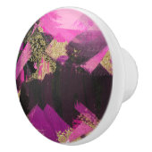 Pink Black Gold Glitzer Moderner Brush Glam Grunge Keramikknauf (Rechts)