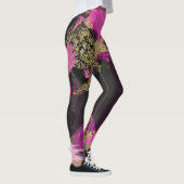 Pink Black Gold Glitzer Moderner Brush Glam Grunge Leggings (Rechts)