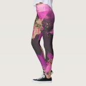 Pink Black Gold Glitzer Moderner Brush Glam Grunge Leggings (Links)