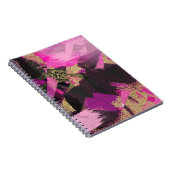 Pink Black Gold Glitzer Moderner Brush Glam Grunge Notizblock (Rechte Seite)