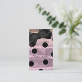 Pink & Black Gold Polka Docht Chic Bow Moderne Visitenkarte (Stehend Vorderseite)