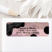 Pink Black & Gold Polka Dots Chic Bow Glam Party (Insitu)