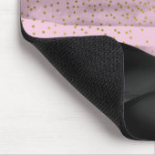 Pink & Black Gold Polka Dots Chic Bow Trendy Glam Mousepad (Ecke)