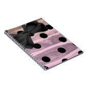 Pink & Black Gold Polka Dots Chic Bow Trendy Glam Notizblock (Rechte Seite)
