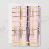 Pink Black Gold Streifen Babydusche Einladung (Rückseite)