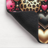 PINK BLACK GOLD VALENTINE LIEBE HERZEN MOUSEPAD (Ecke)