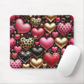 PINK BLACK GOLD VALENTINE LIEBE HERZEN MOUSEPAD (Mit Mouse)