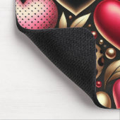 PINK BLACK GOLD VALENTINE LIEBE HERZEN MOUSEPAD (Ecke)