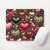 PINK BLACK GOLD VALENTINE LIEBE HERZEN MOUSEPAD (Mit Mouse)