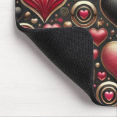 PINK BLACK GOLD VALENTINE LIEBE HERZEN MOUSEPAD (Ecke)