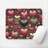 PINK BLACK GOLD VALENTINE LIEBE HERZEN MOUSEPAD (Mit Mouse)