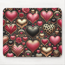 PINK BLACK GOLD VALENTINE LIEBE HERZEN