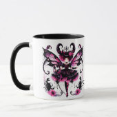 Pink Black Gothic Fairy Scorpio Astrologie Zodiac Tasse (Links)