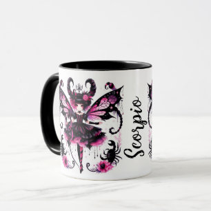 Pink Black Gothic Fairy Scorpio Astrologie Zodiac Tasse