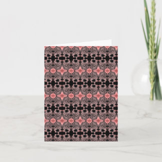 Pink, black, gray lace and star notecard karte