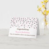Pink Black Great Grandtochter Abschluss Karte (Gelbe Blume)