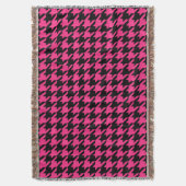 Pink Black Hahnentrittmuster Karo Decke (Vorderseite Vertikal)