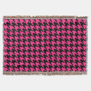 Pink Black Hahnentrittmuster Karo Decke