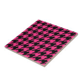 Pink Black Hahnentrittmuster Karo Fliese (Seite)