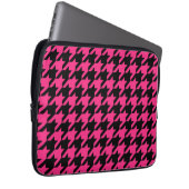 Pink Black Hahnentrittmuster Karo Laptopschutzhülle (Vorne Rechts)