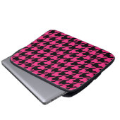 Pink Black Hahnentrittmuster Karo Laptopschutzhülle (Vorne Knopf)