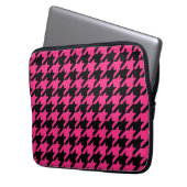 Pink Black Hahnentrittmuster Karo Laptopschutzhülle (Vorderseite Links)