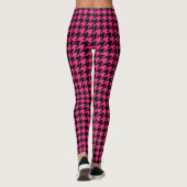 Pink Black Hahnentrittmuster Karo Leggings (Rückseite)