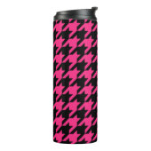 Pink Black Hahnentrittmuster Karo Thermosbecher (Nach links gedreht)