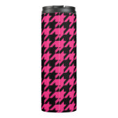 Pink Black Hahnentrittmuster Karo Thermosbecher (Rückseite)