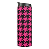 Pink Black Hahnentrittmuster Karo Thermosbecher (Nach rechts gedreht)