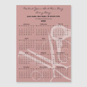 Pink Black Hair Stylist Tools 2026 Calendar Magnet (Vorderseite)