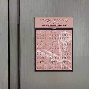 Pink Black Hair Stylist Werkzeuge 2027 Kalender Ma Magnetkarte