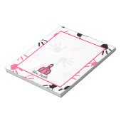 Pink & Black Handprints Teacher Editor Notizblock (Rotiert)
