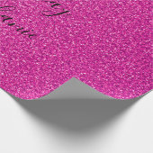 Pink Black Happy Geburtstag Glitzer Individuelle N Geschenkpapier (Ecke)