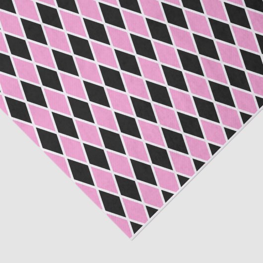 Pink Black Harlequin Tissue oder Decoupage Seidenpapier (Ausschnitt)