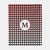 Pink Black Heart Gradient Pattern Monogramm Fleecedecke (Vorderseite)