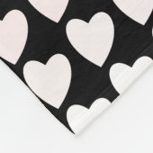 Pink Black Heart Gradient Pattern Monogramm Fleecedecke (Ecke)