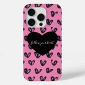 Pink Black Hearts Case-Mate iPhone Hülle (Rückseite)