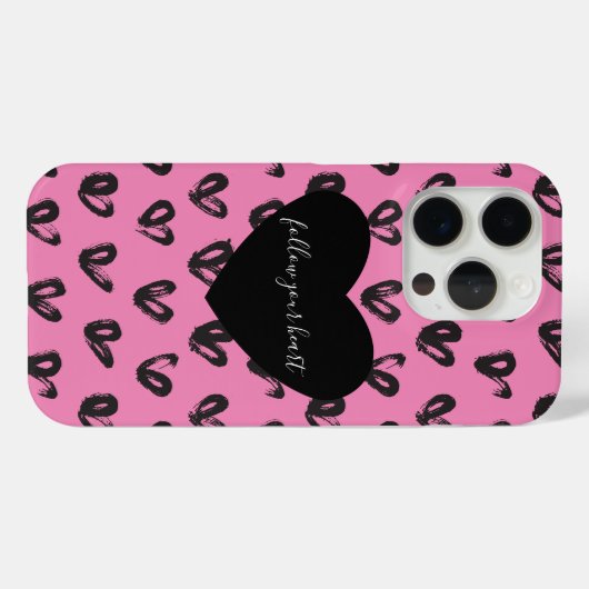 Pink Black Hearts Case-Mate iPhone Hülle (Rückseite (Horizontal))