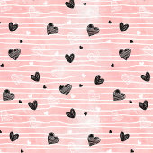 Pink Black Hearts Custom Name Cute I Love You Gift Tischdecke