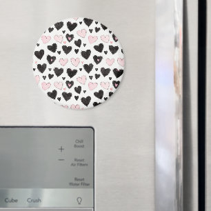 Pink Black Hearts Geburtstag Magnet