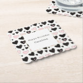 Pink Black Hearts Geburtstag Untersetzer (angewinkelt)