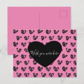 Pink Black Hearts Postkarte (Vorne/Hinten)