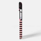 Pink Black Hearts Stripes Kariert Scribbled Muster Case-Mate iPhone Hülle (Rückseite / Links)